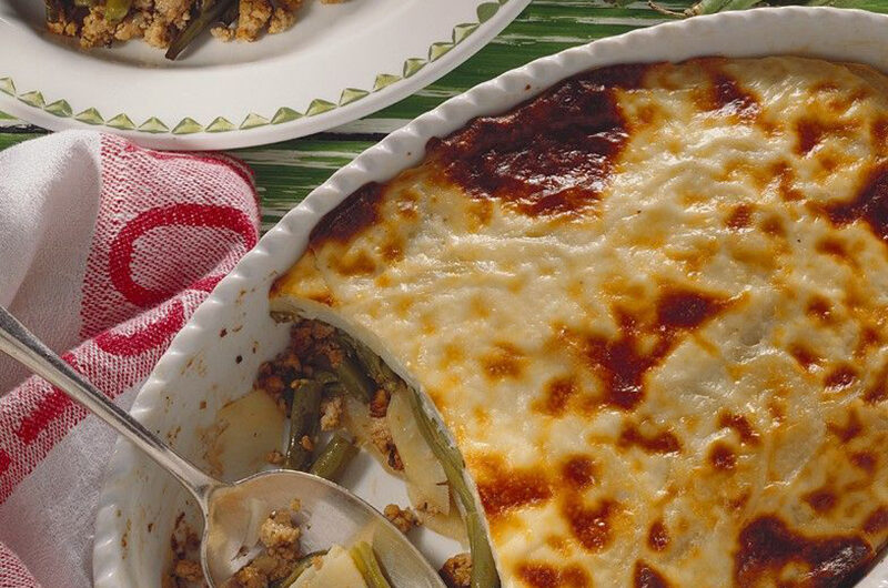 Kartoffelauflauf mit Lamm und Bohnen