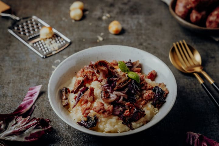 Risotto mit Radicchio Rosso di Treviso und Salsiccia