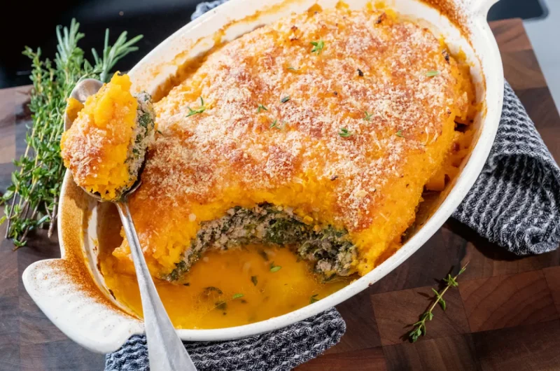 Kürbis-Hackfleisch-Gratin