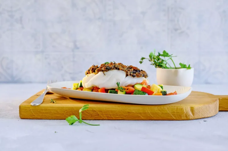 Kabeljau mit Olivenkruste